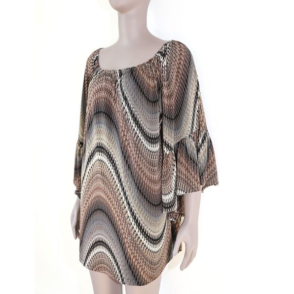 Vintage Boho Festival Summer Mini Dress Y2K Ruffle Sleeve Short Mini Dress Small - Picture 2 of 3